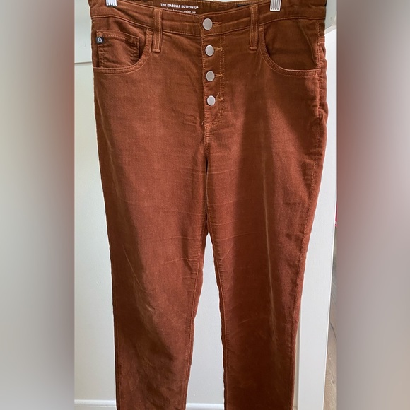 Isabelle corduroy high-rise button-upstraight leg crop pant - Picture 2 of 2